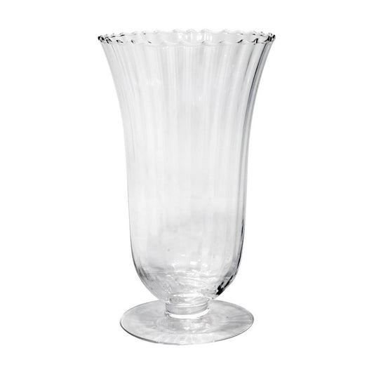 Vaso Decorativo Incolor com Pé 25 cm x 14 cm