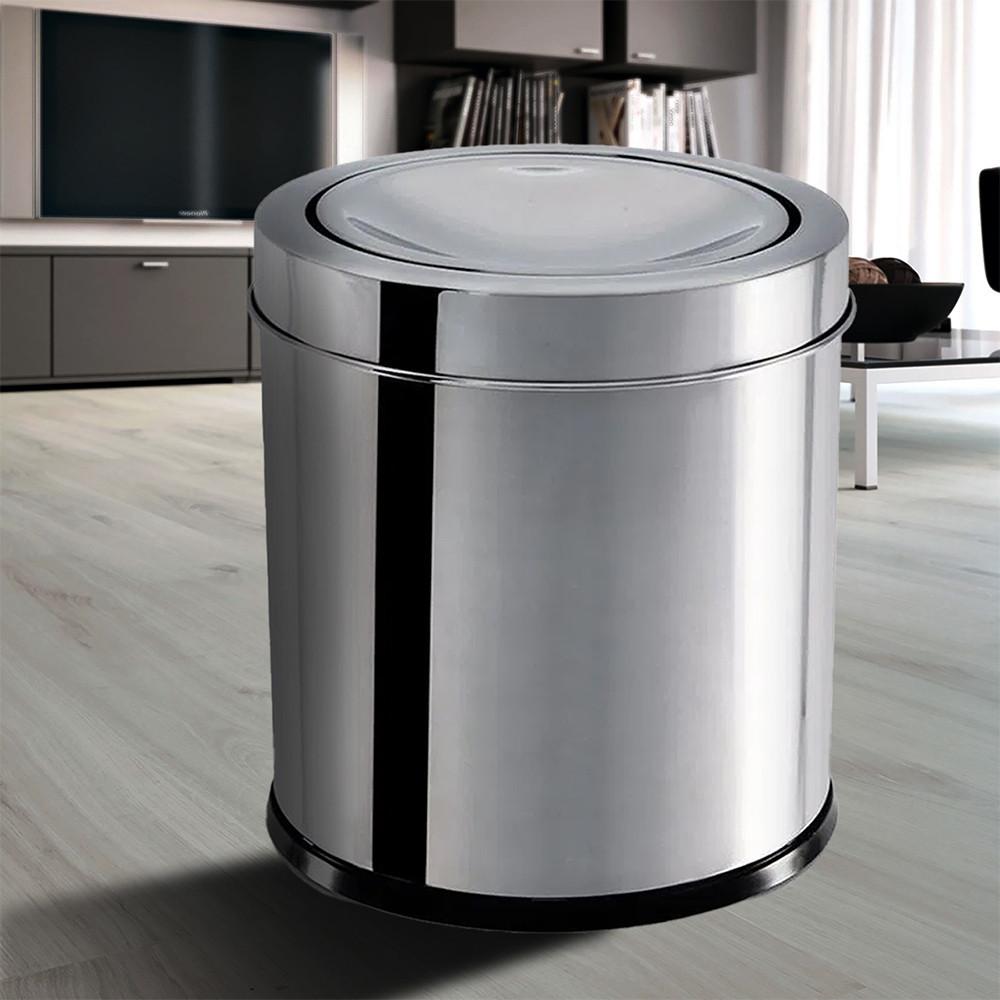 Lixeira Inox Tampa Basculante 5,4Litros Decorline