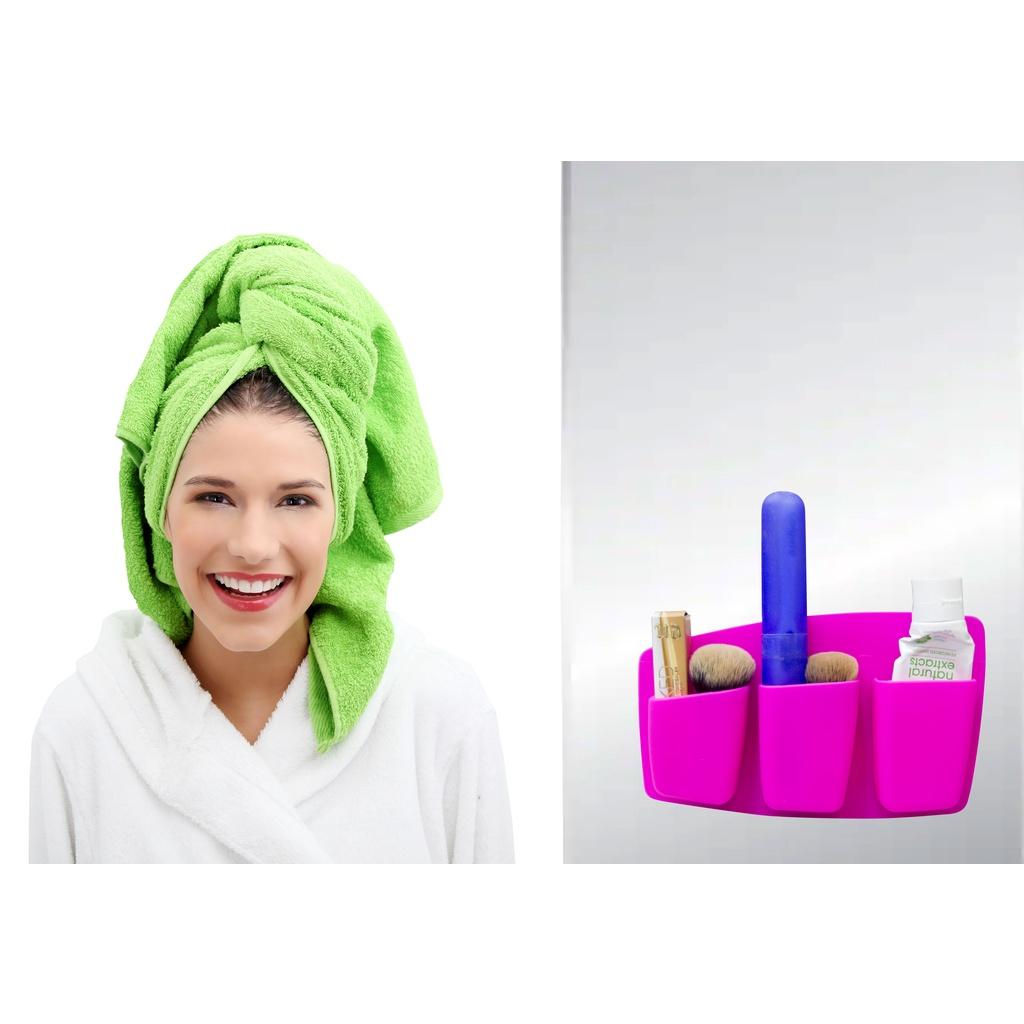 Suporte em silicone com fixação em espelho ou vidro para organização de produtos