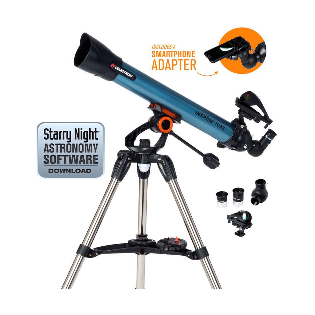 Telescópio Refrator Inspire 70mm com adaptador para Smartphone