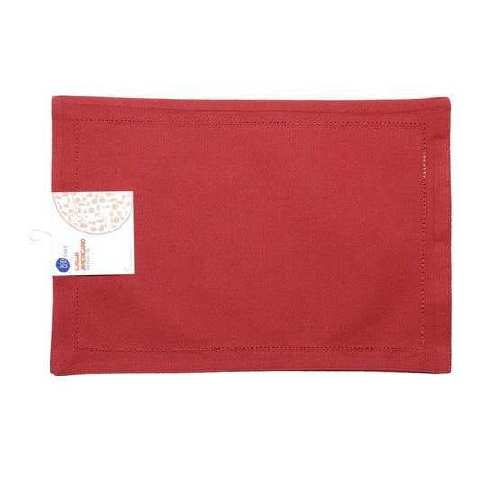 Jogo Americano 2peças ponto ajour algodão 45x33cm vermelho