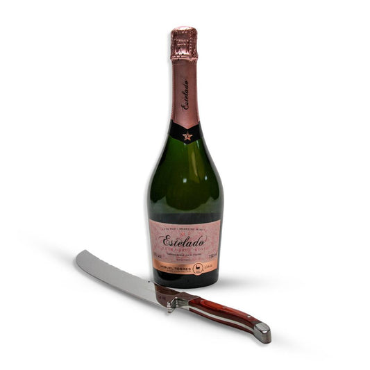 Kit Espumante Miguel Torres Rosé e Sabre Laguiole Premium