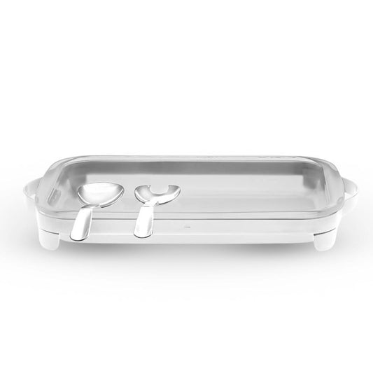 Suporte Com Refratário Frozen Glass 2.2L E Talheres Sion Inox Elegância E Praticidade Riva