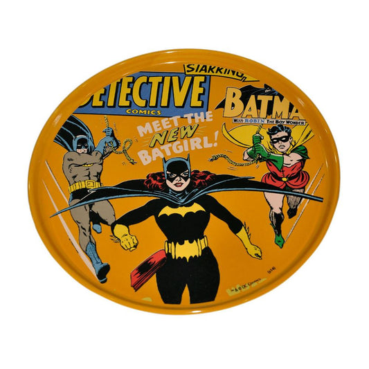 Prato De Bolo C/ Pé Porcelana DC Batgirl Fd Laranja