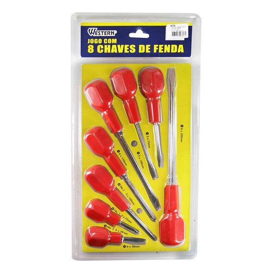 Jogo De 8 Chaves Fenda (5 Pcs) E Philips (3 Pcs) Western