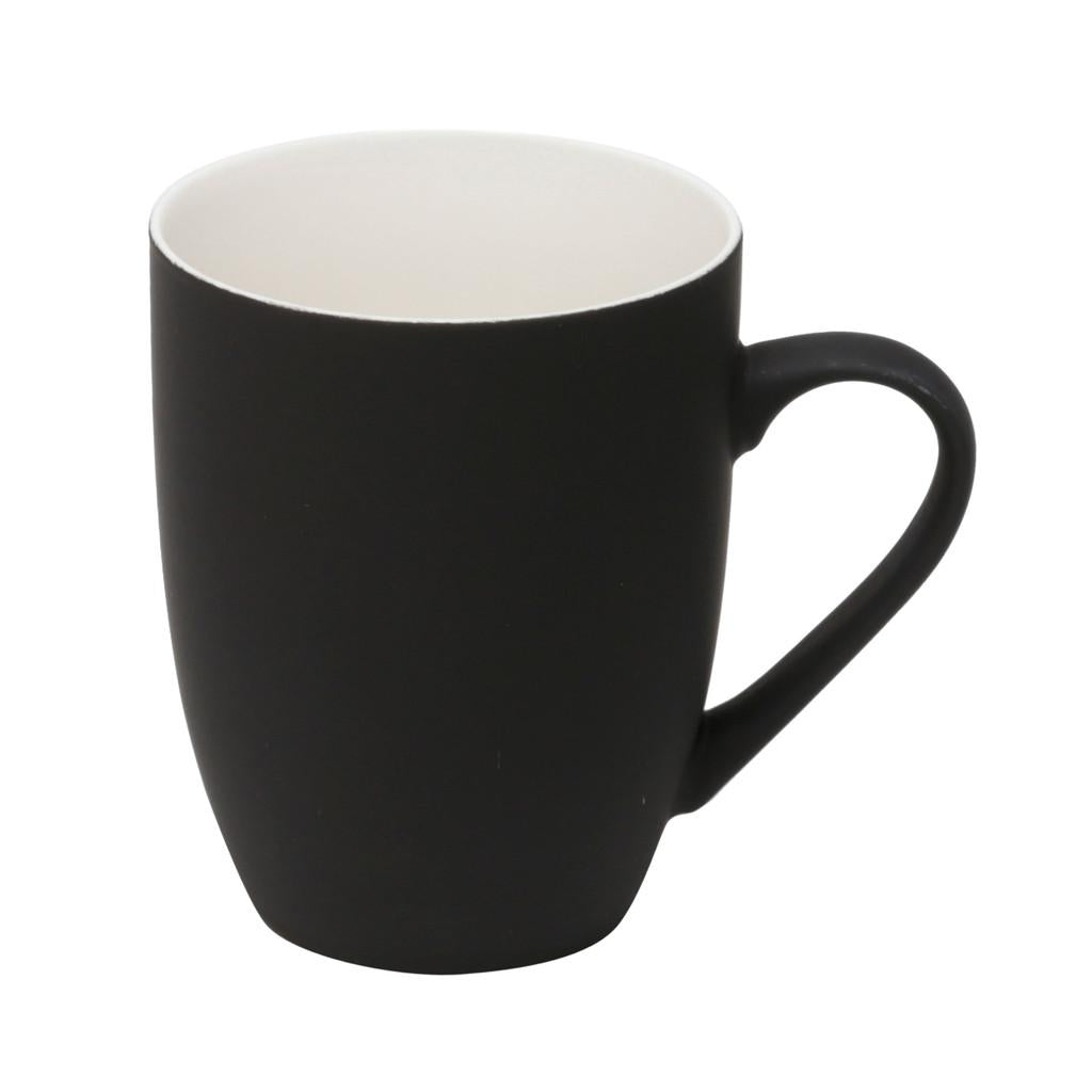 Caneca de porcelana Soft Touch preta 350ml
