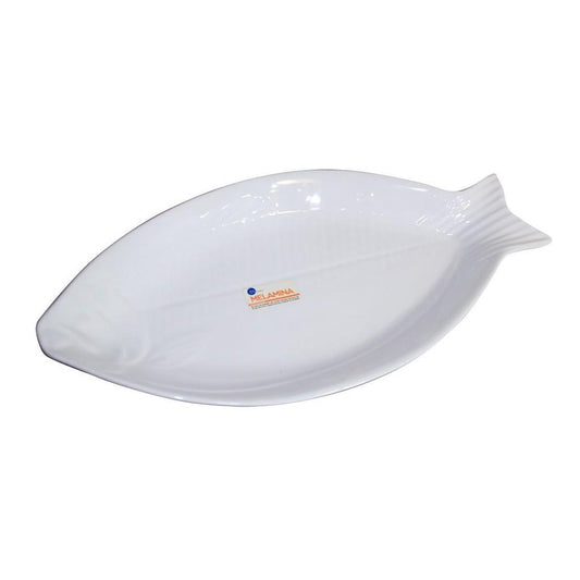 Travessa de Melamina Peixe Branca 59X28,5X5Cm