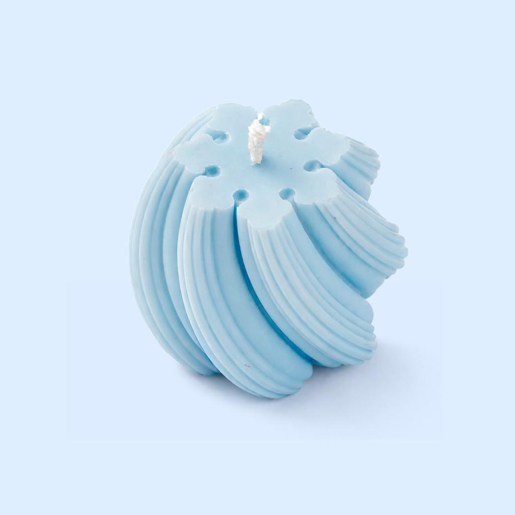 Vela Decorativa Torcida Azul Claro 5,5Cm Design Sofisticado