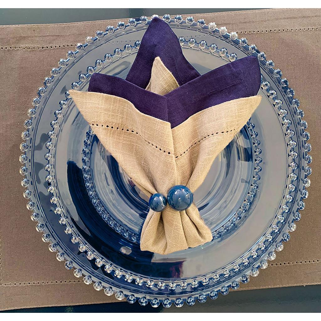 Prato de cristal Pearl 28cm azul