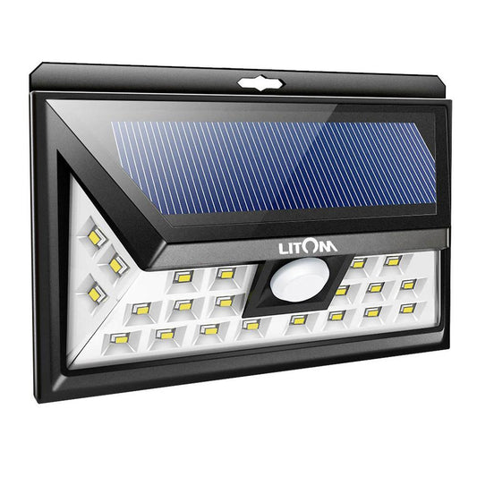 Luminária LED LITOM X001-F2K55X energia Solar c/ acionamento por movimento