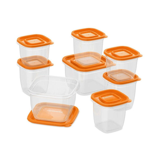 Kit Potes de Plástico Continental 8 unidades - Laranja