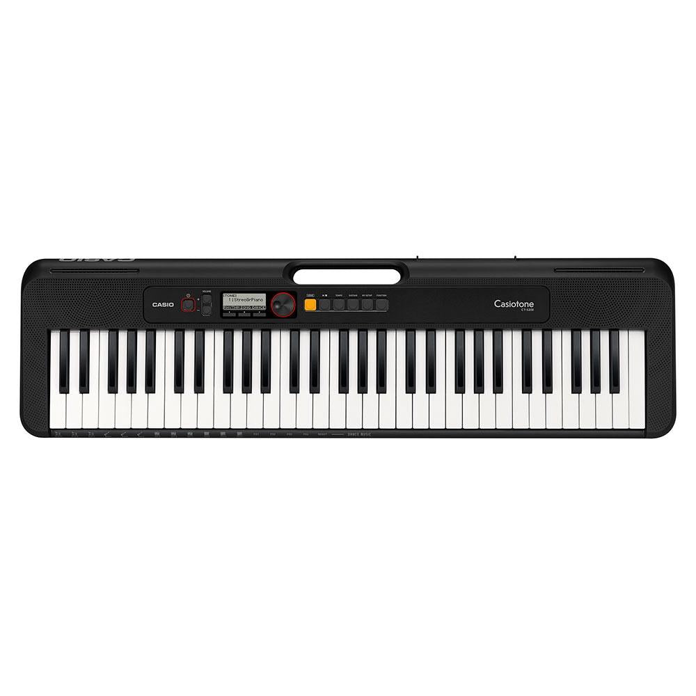 Teclado eletrônico Casio com display LCD, 61 teclas e 77 ritmos - Preto