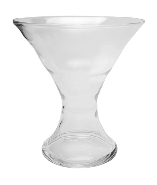 Vaso Ornamental Grande Cálice,Transparente e Incolor Bianco e Nero 40 cm x 38 cm