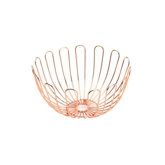 Fruteira de ferro cromado rosé 33x19cm