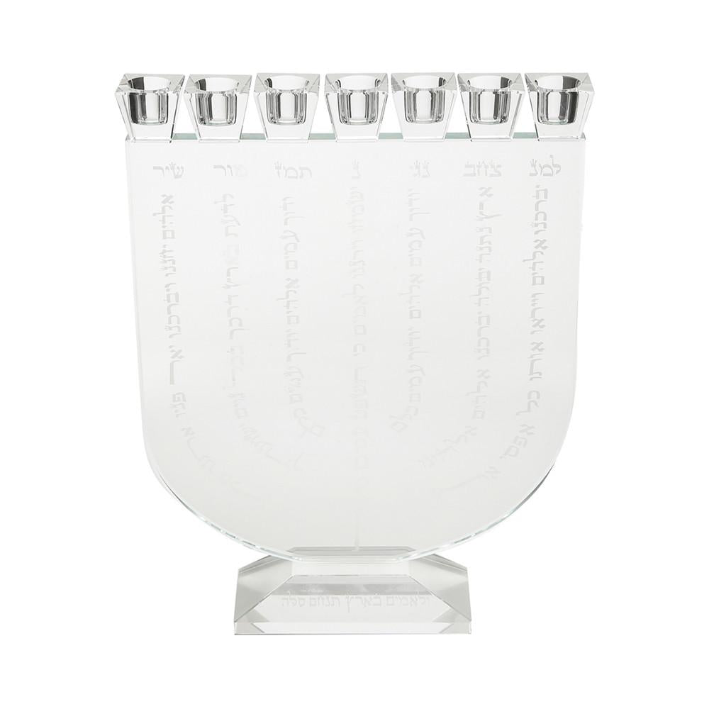 Menorah cristal óptico p/7 velas 34cm