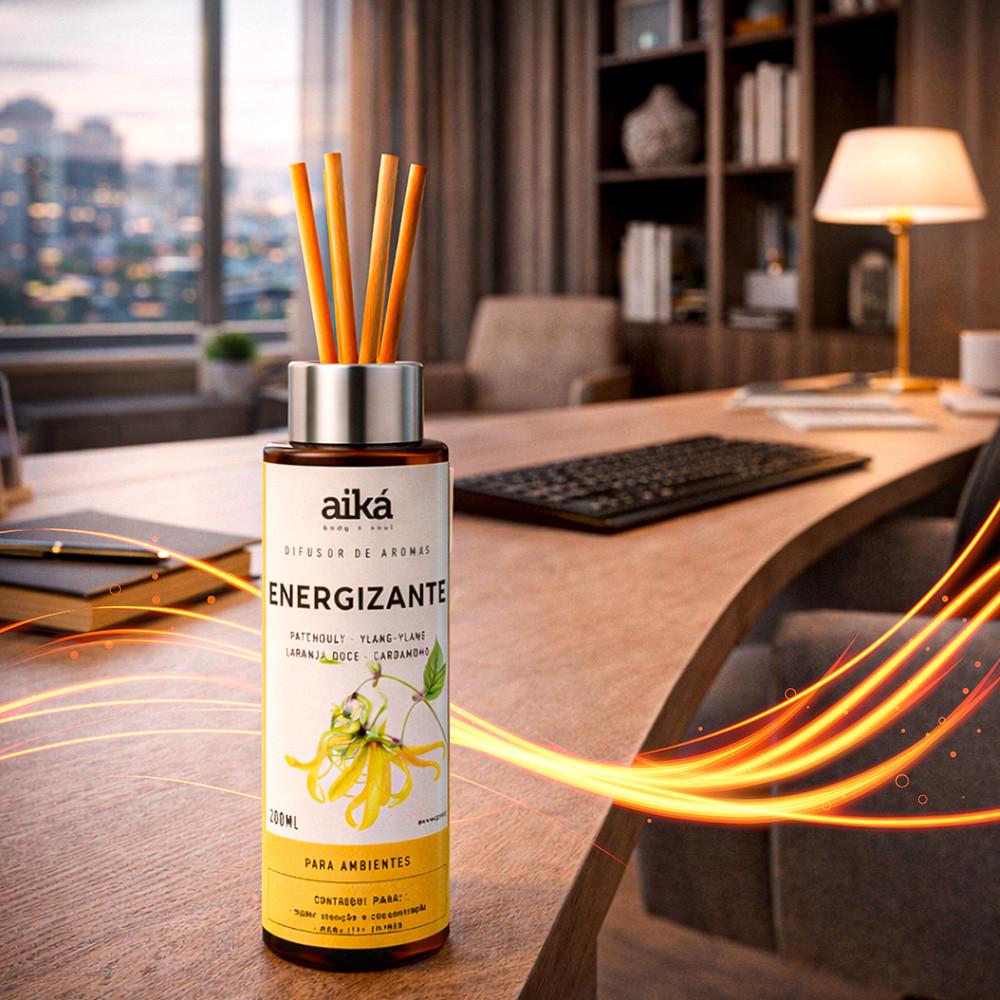 Difusor De Ambiente 200ml Óleos Essenciais Com Varetas Aiká