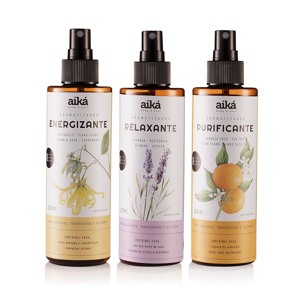 Aromatizador De Ambiente Spray 200ml Óleos Essenciais Aiká