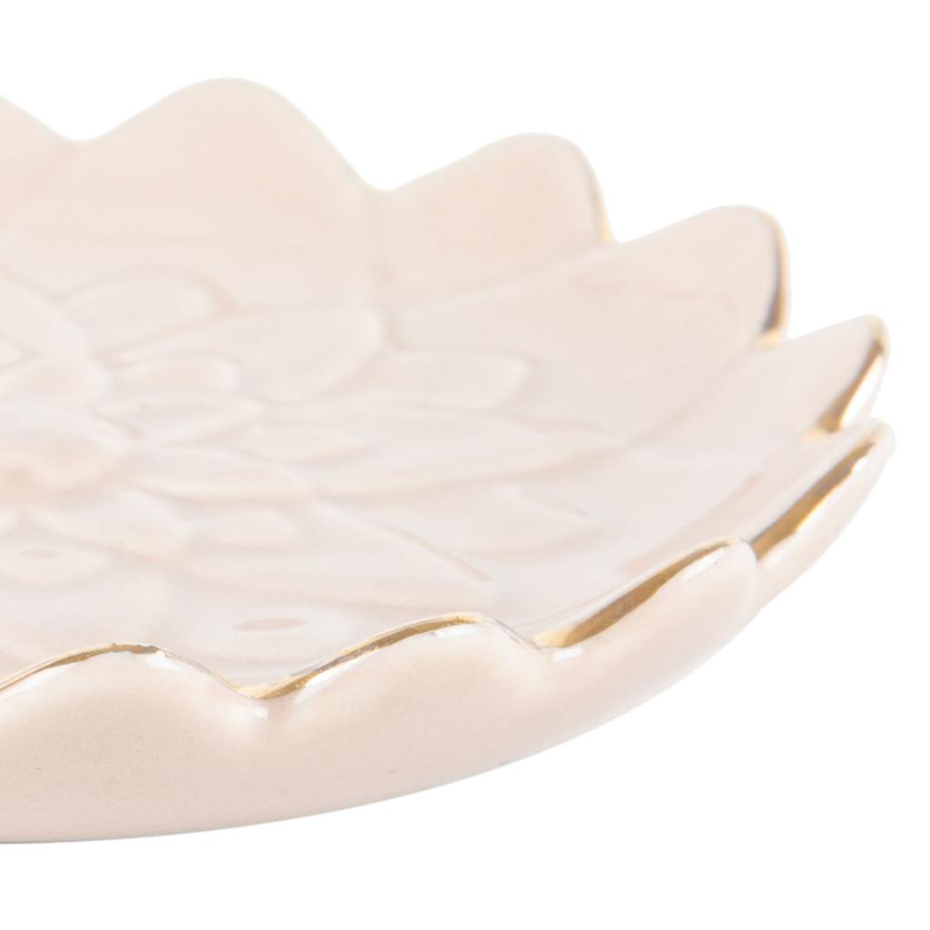 Conjunto com 4 porta-anéis decorativos em porcelana 9x2cm rosé