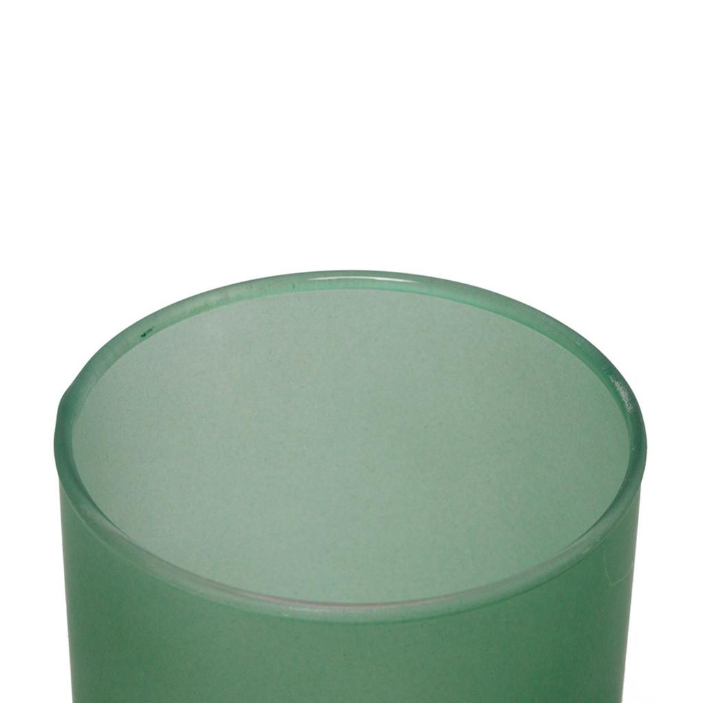 Vaso de Vidro Degradê Verde/Branco 9 cm x 9 cm x 15 cm