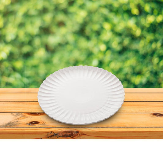 Conjunto com 2 pratos rasos de porcelana Pétala branco 25cm