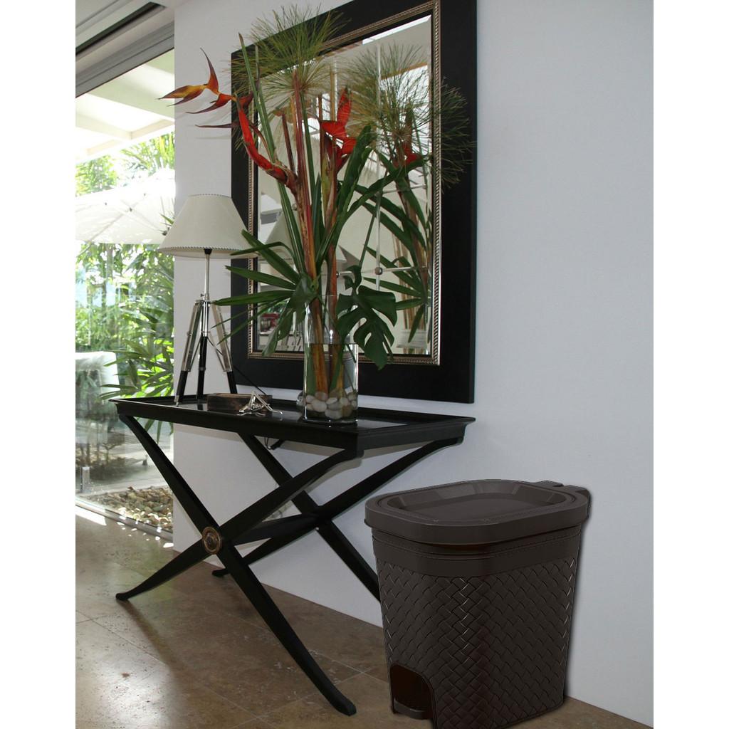 Lixeira com Pedal 6,5l Craft Coza 26,8 x 19,7 x 25,7 cm - Marrom