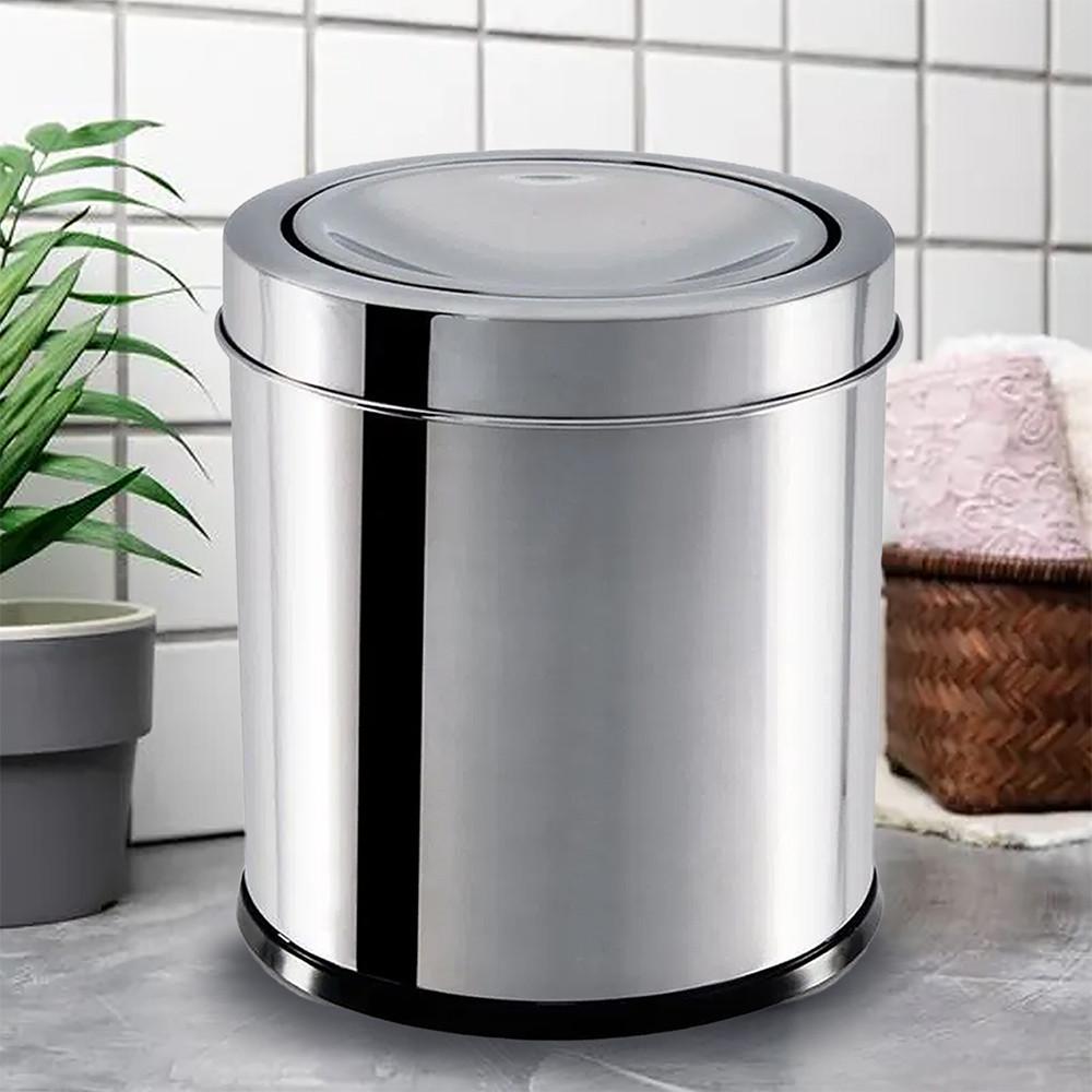 Lixeira Inox Tampa Basculante 5,4Litros Decorline