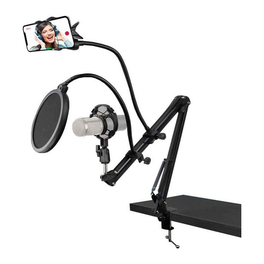 Kit Streaming Vivitar com Suporte de mesa para Microfone e Smartphone