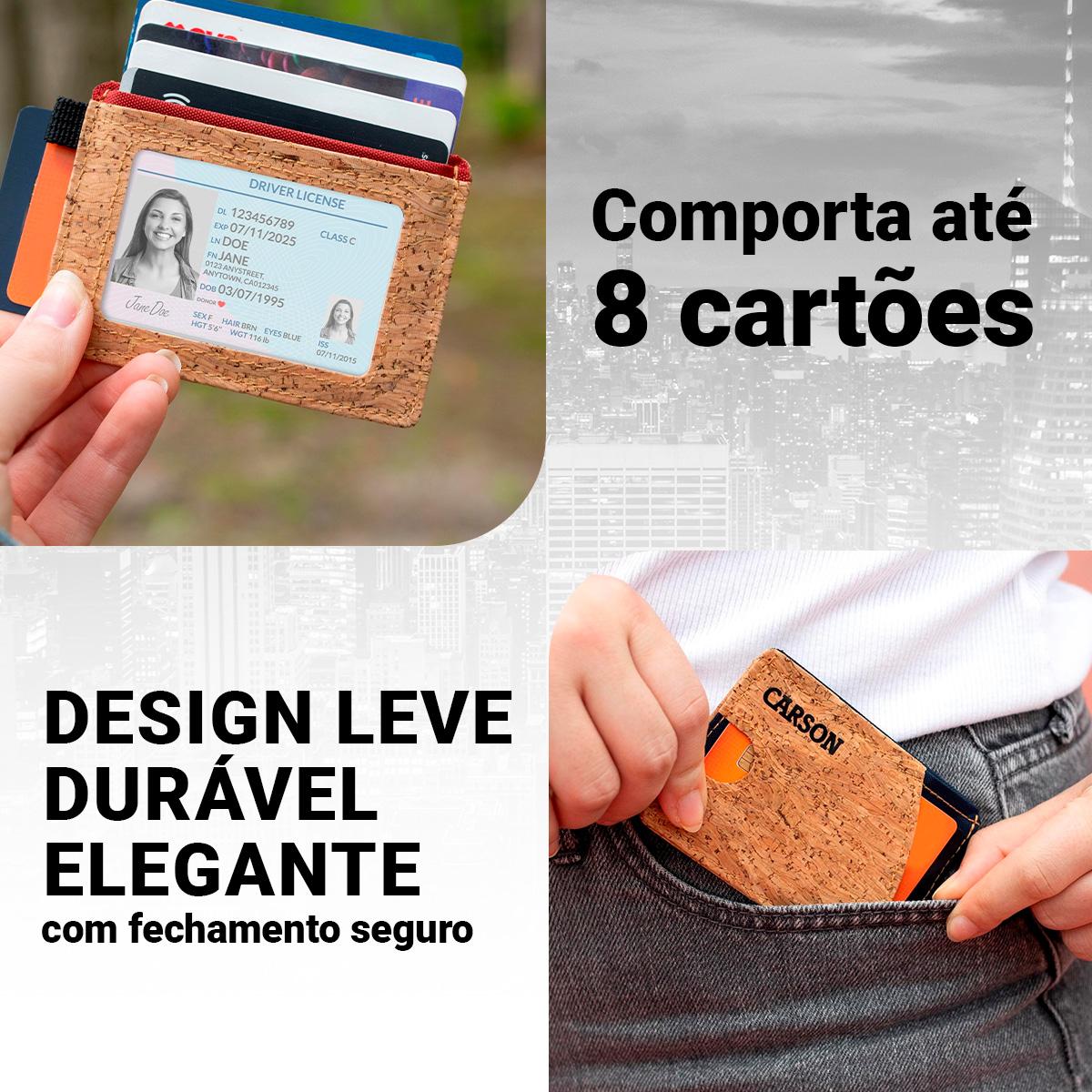 Carteira Porta Cartão Premium Carson Com Divisórias Proteção