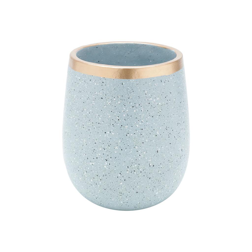 Vaso decorativo cerâmica granilite cinza 13x16cm