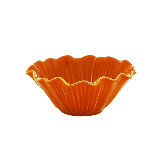 Vaso Decorativo Flor em Porcelana 15 cm x 7 cm cor Laranja