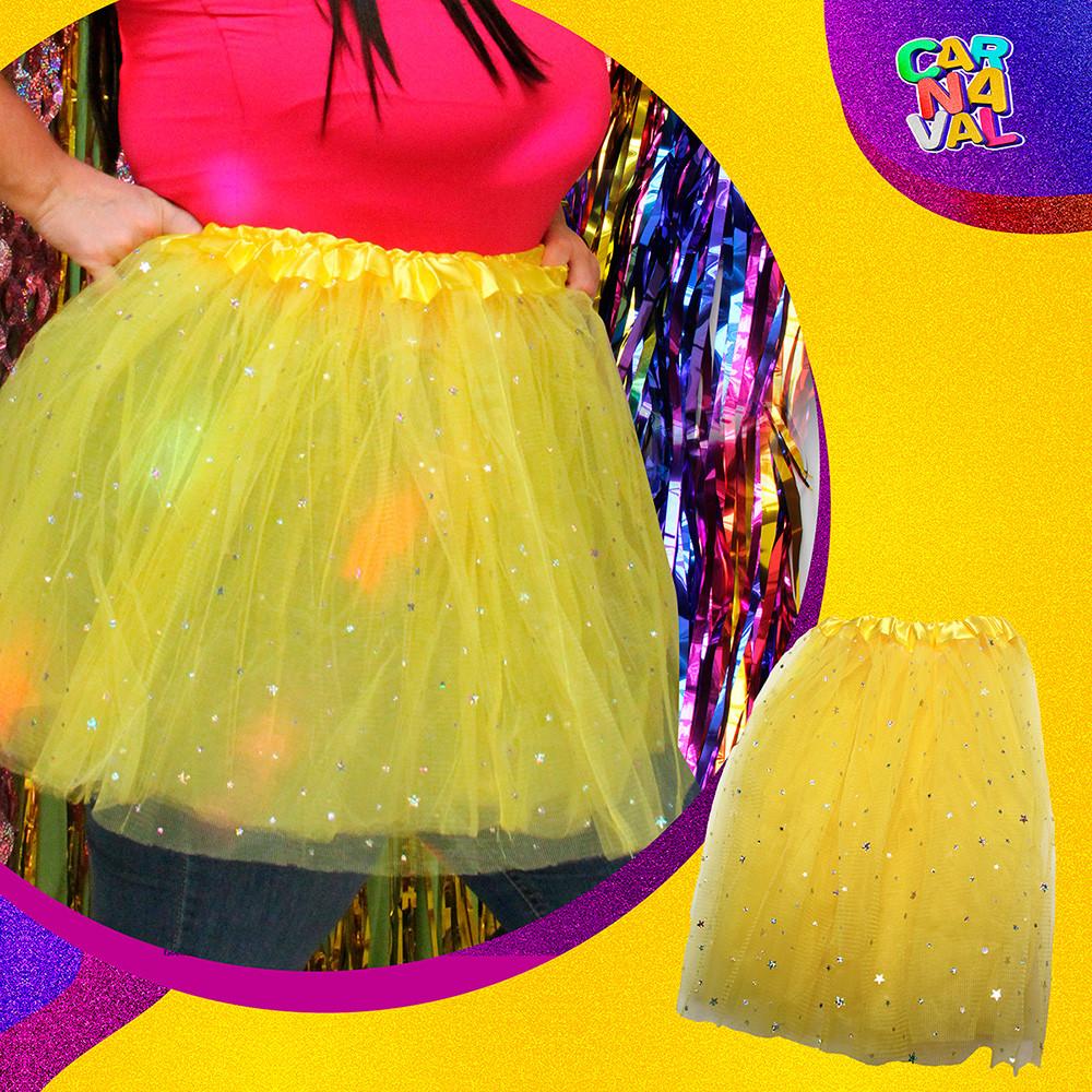 Saia Carnaval Tule 40Cm Sortida Cores Vibrantes E Conforto Silver Festas