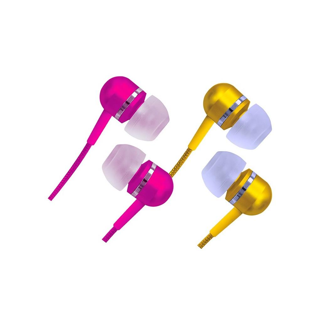Fone de ouvido estéreo tipo earphone com isolamento acústico