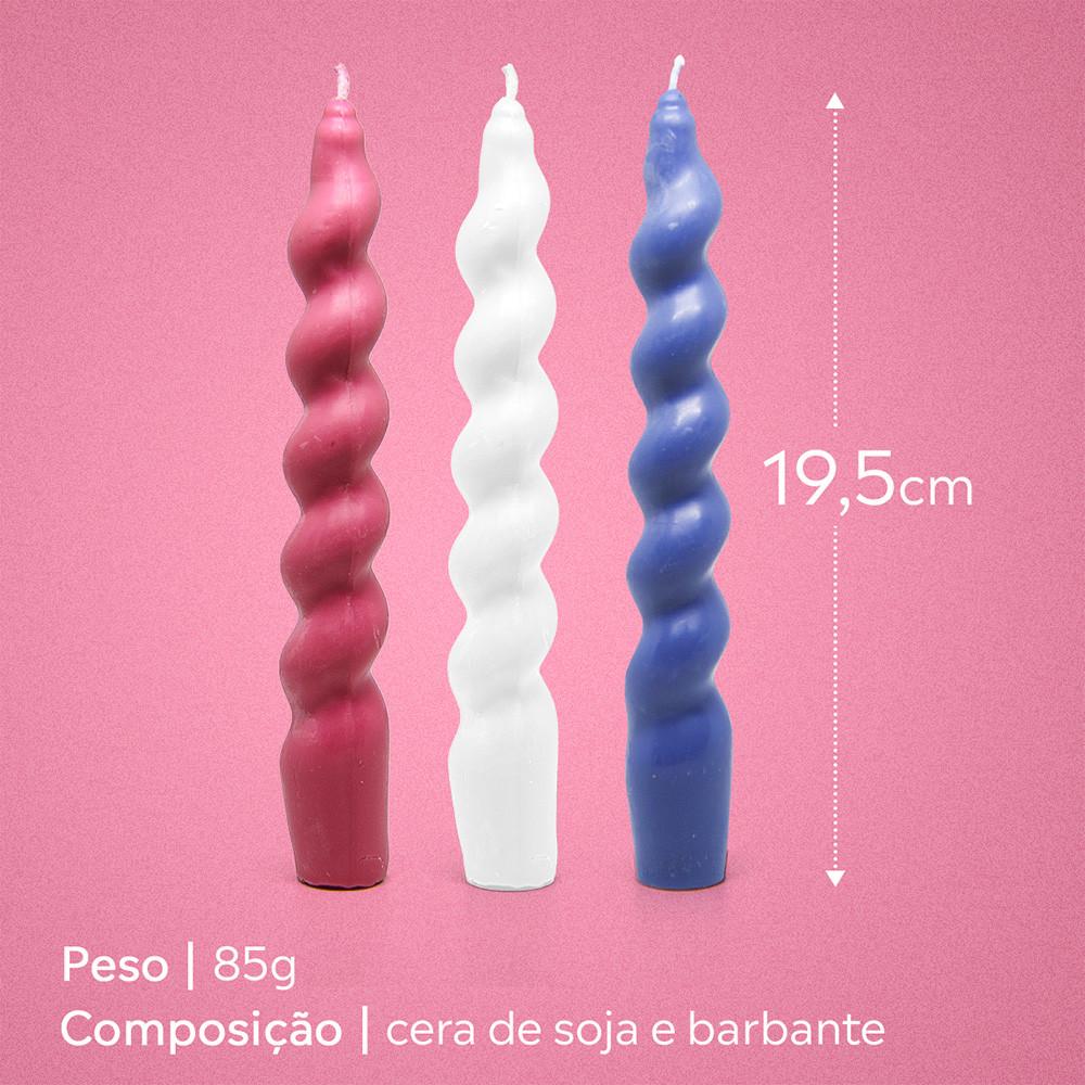 Vela Decorativa Castiçal Ondas 19,5Cm Com Design Moderno 85g