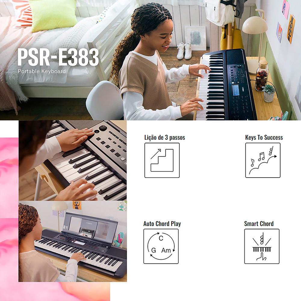 Teclado Portátil 61 Teclas Sons E Estilos Para Músicos Iniciantes E Avançados Yamaha