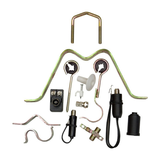 Jogo de peças para fixar na parede mastro de antena externa de TV