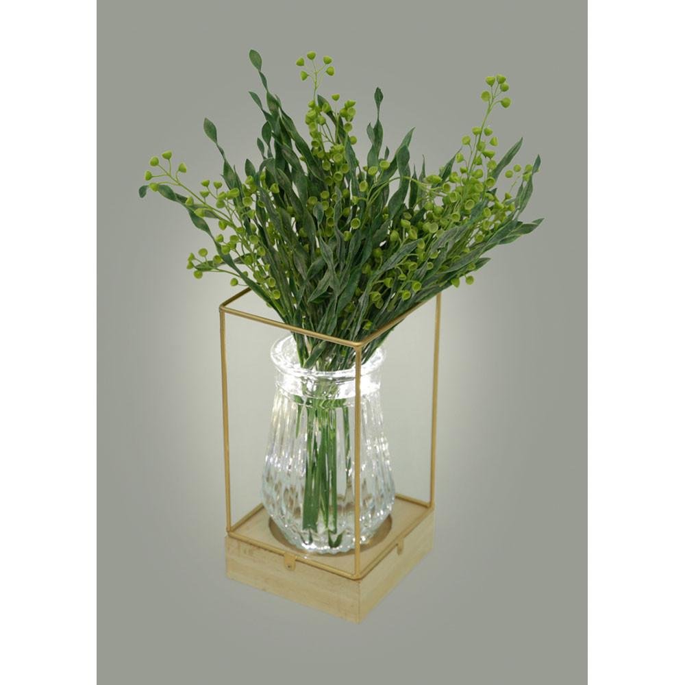 Luminária com Led Dourada 13 X 13 X 25 Cm