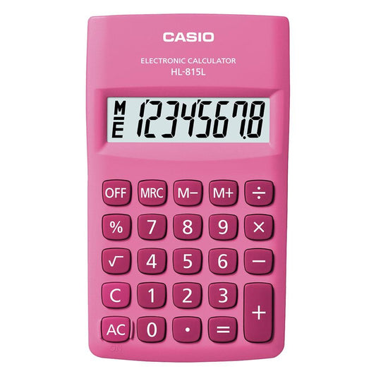 Calculadora Casio de bolso vertical  c/ visor 8 dígitos HL-815L-PK