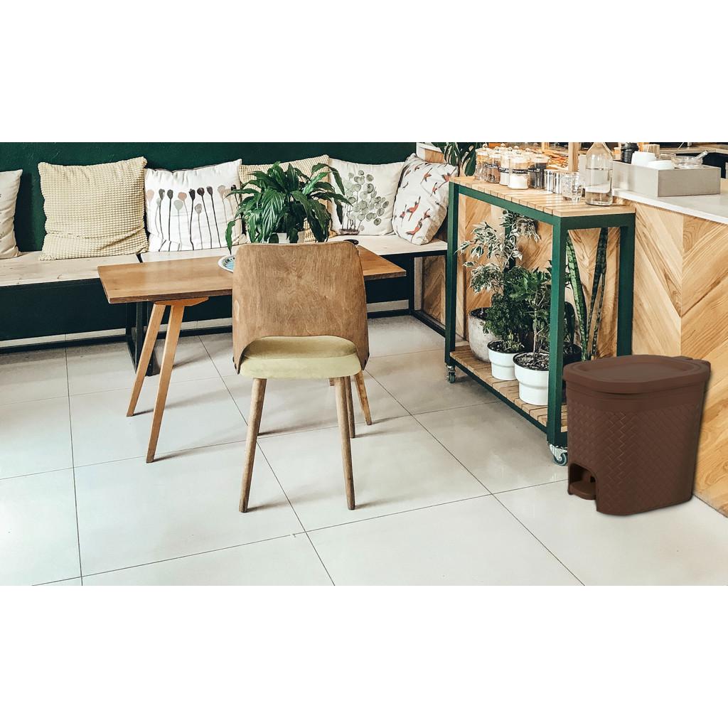 Lixeira com Pedal 6,5l Craft Coza 26,8 x 19,7 x 25,7 cm - Marrom