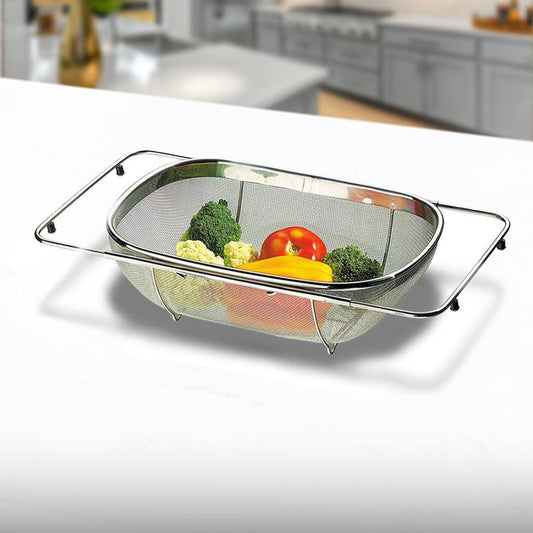 Cesto para Lavar Frutas e Verduras Aço Inox - Verona 56 x 24,5 x 11 cm - Brinox