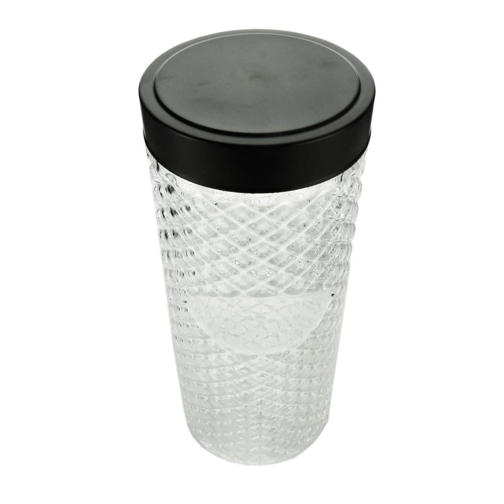 Pote de vidro com tampa preta Label 11x28cm 2180ml