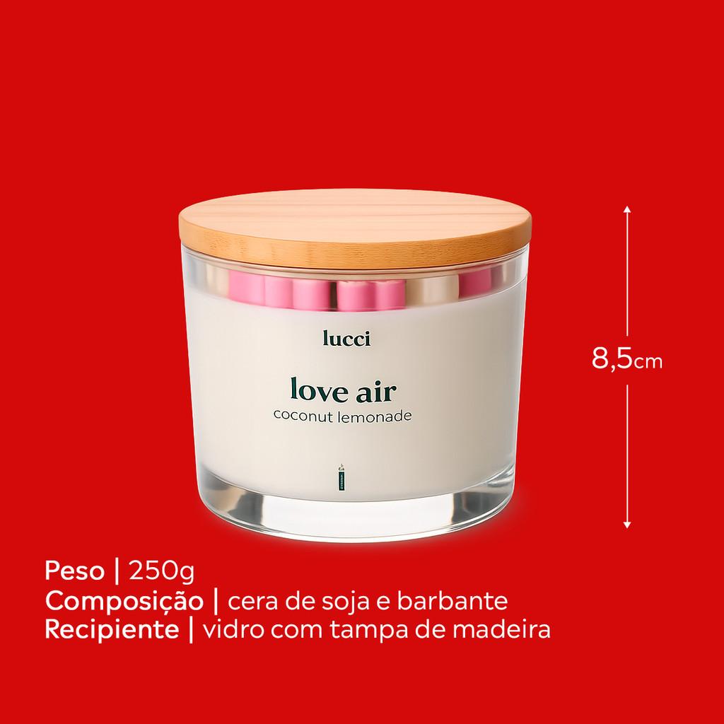 Vela Decorativa Aromática Love Vidro Com Tampa Madeira 250g