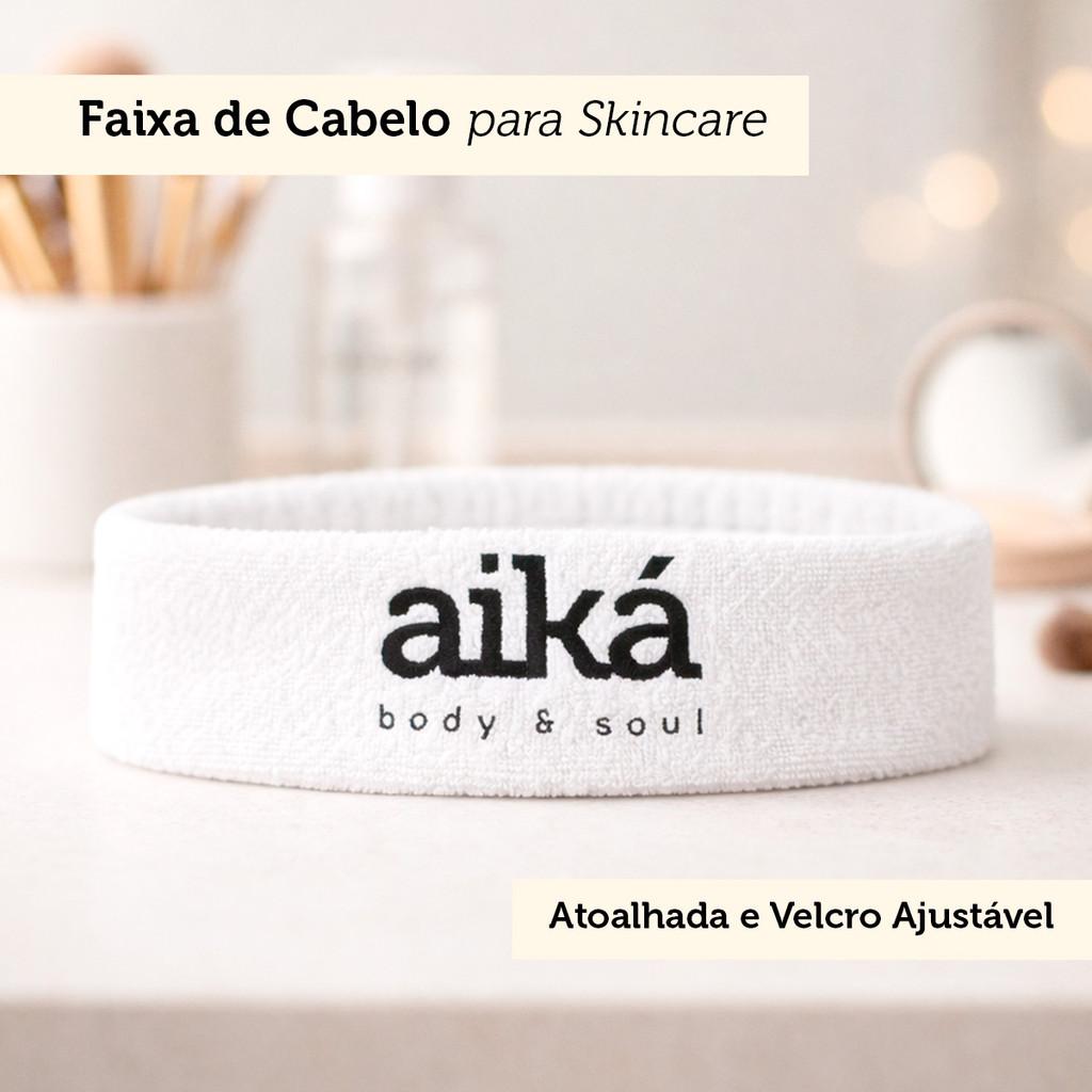 Faixa De Cabelo Para Skincare Branca Atoalhada Com Velcro