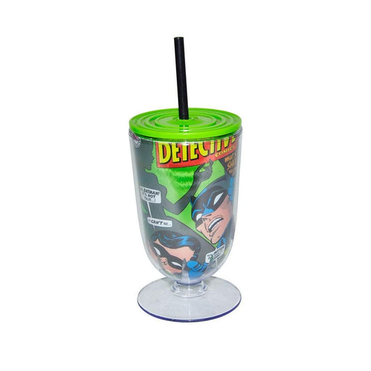 Taça Acrílica Dco Batman And Robin Comics Cover Fd Verde