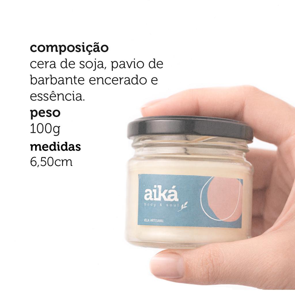 Vela Decorativa Aromática Perfumada 100g Óleo Essencial Aiká
