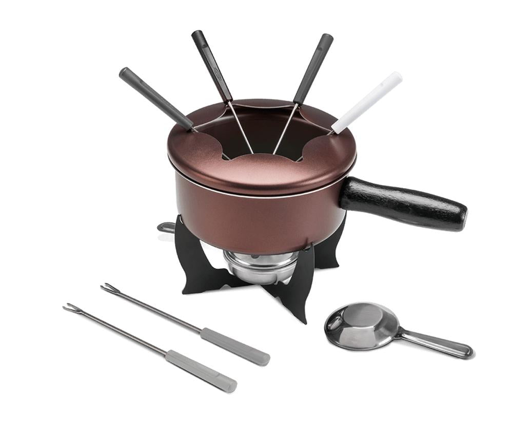 Kit para fondue 10 Peças Fondue e Petiscos 19,5x19,5x16 cm