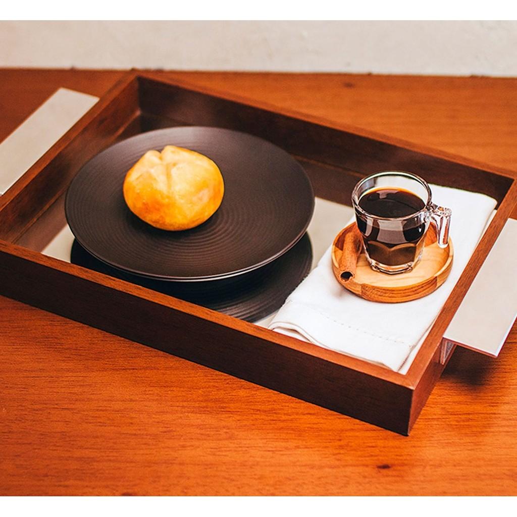Bandeja Naturals em madeira com espelho 35x25x5cm