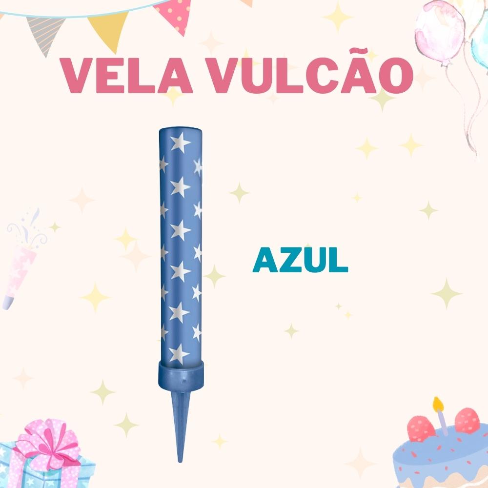 Vela Aniversário Vulcão Chama Foguete Cascata - Silver Festa