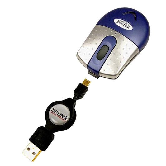 Mini-mouse óptico com cabo retrátil