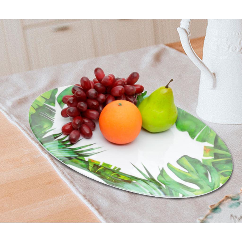 Bandeja melamina oval Leaves 51x36x2cm
