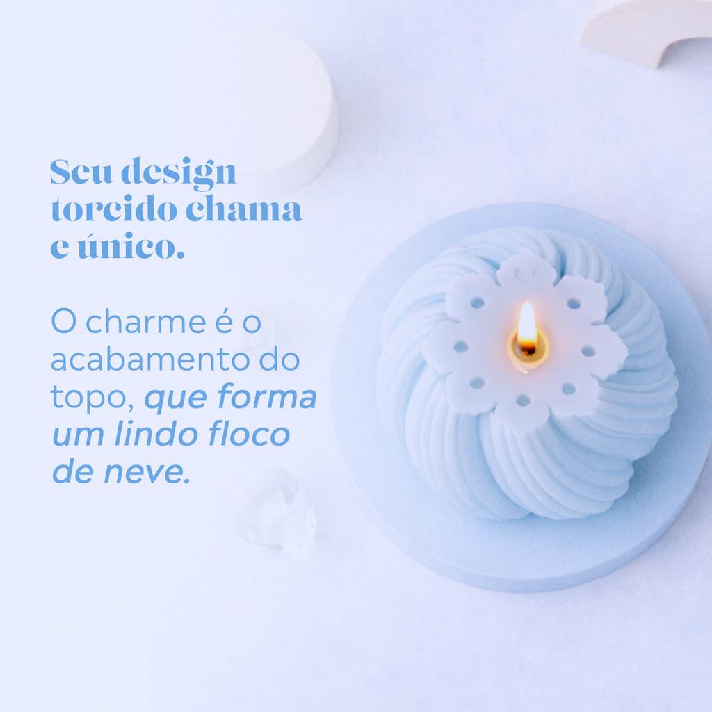 Vela Decorativa Torcida Azul Claro 5,5Cm Design Sofisticado